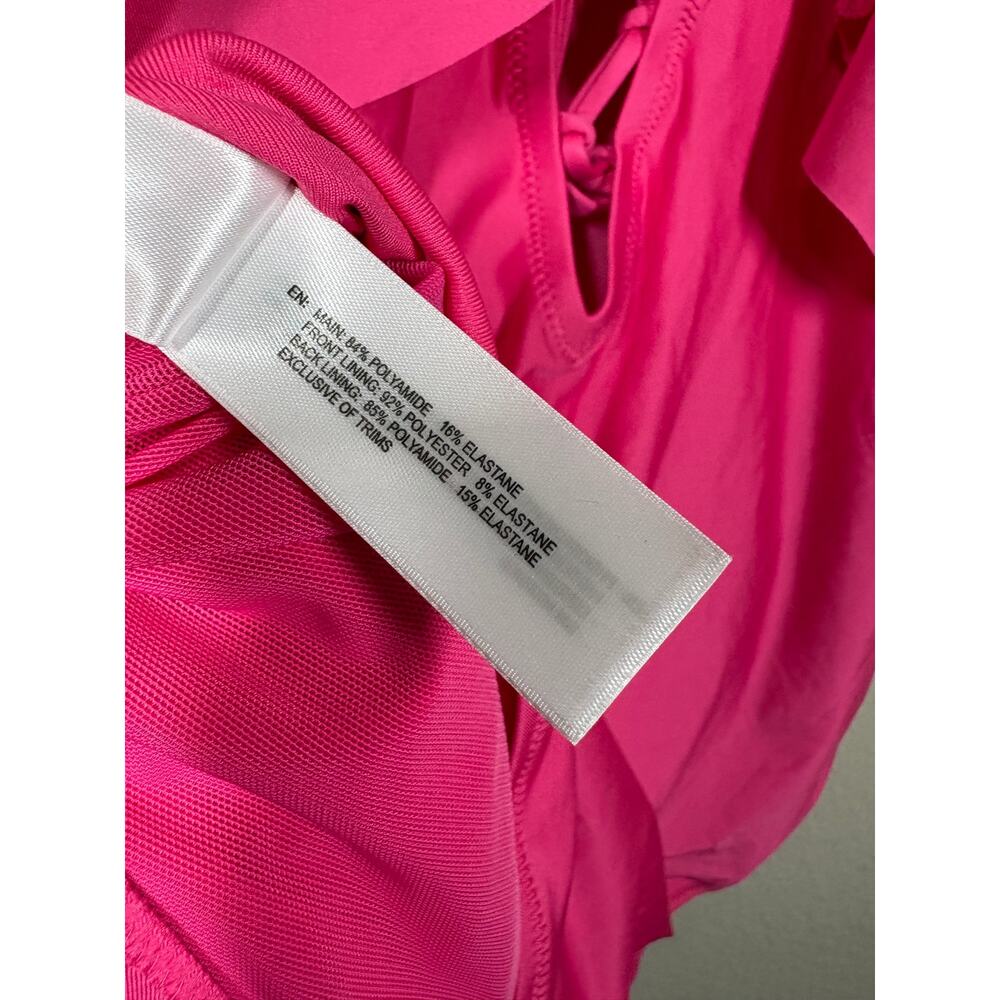 City Chic Size Medium/18 Ingrid Ruffle One Piece Fuchsia Pink Swimsuit Swimwear - Picture 15 of 15